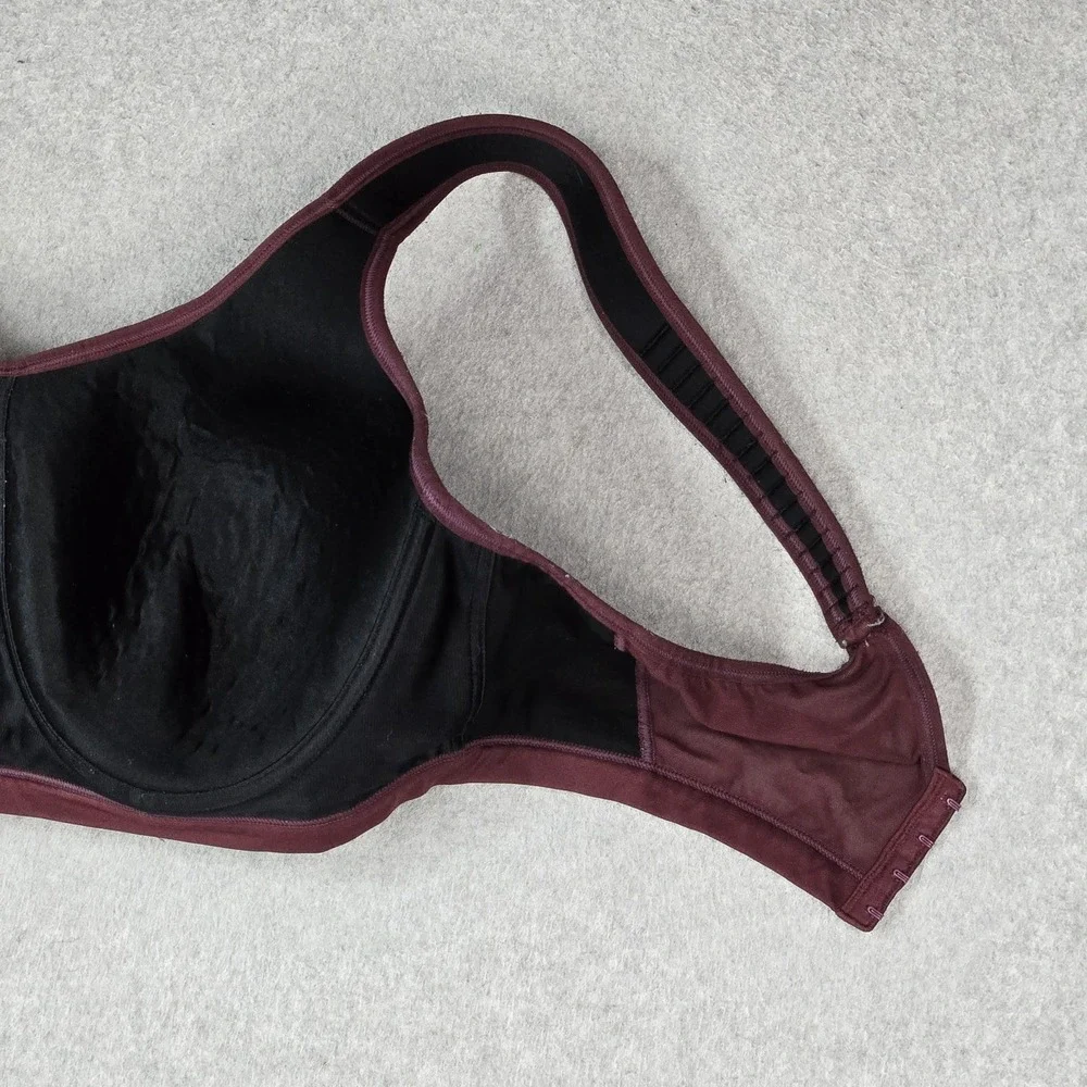 LIVI Women Bra 42DDD Burgundy T Shirt Underwired Wide Strap Lightly Lined